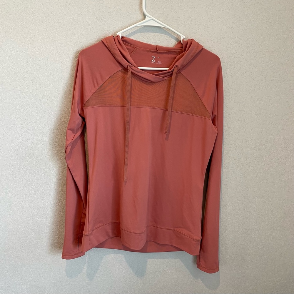 Zella Coral Mesh Athleisure Pullover Hoodie Long Sleeve Activewear Top S - Picture 2 of 10